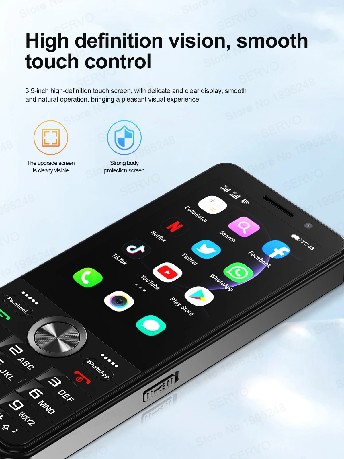 SERVO F24 PRO 4G Android Smart Phone 3.5" HD Screen MTK6737 2GB+16GB WIFI GPS Dual Camera Play Store Mobile Phone 2500mAh TYPE-C