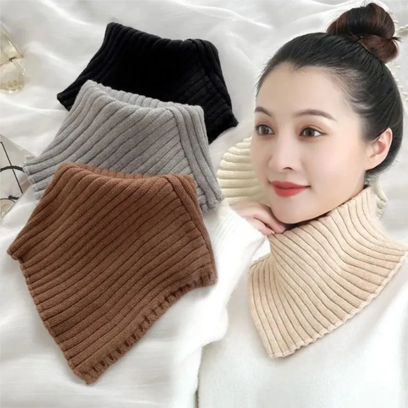 New Fashion Autumn Winter Knitted Fake Collar Scarf Women Warm Turtleneck Neck Warmer Detachable Winter Warm Windproof Scarf