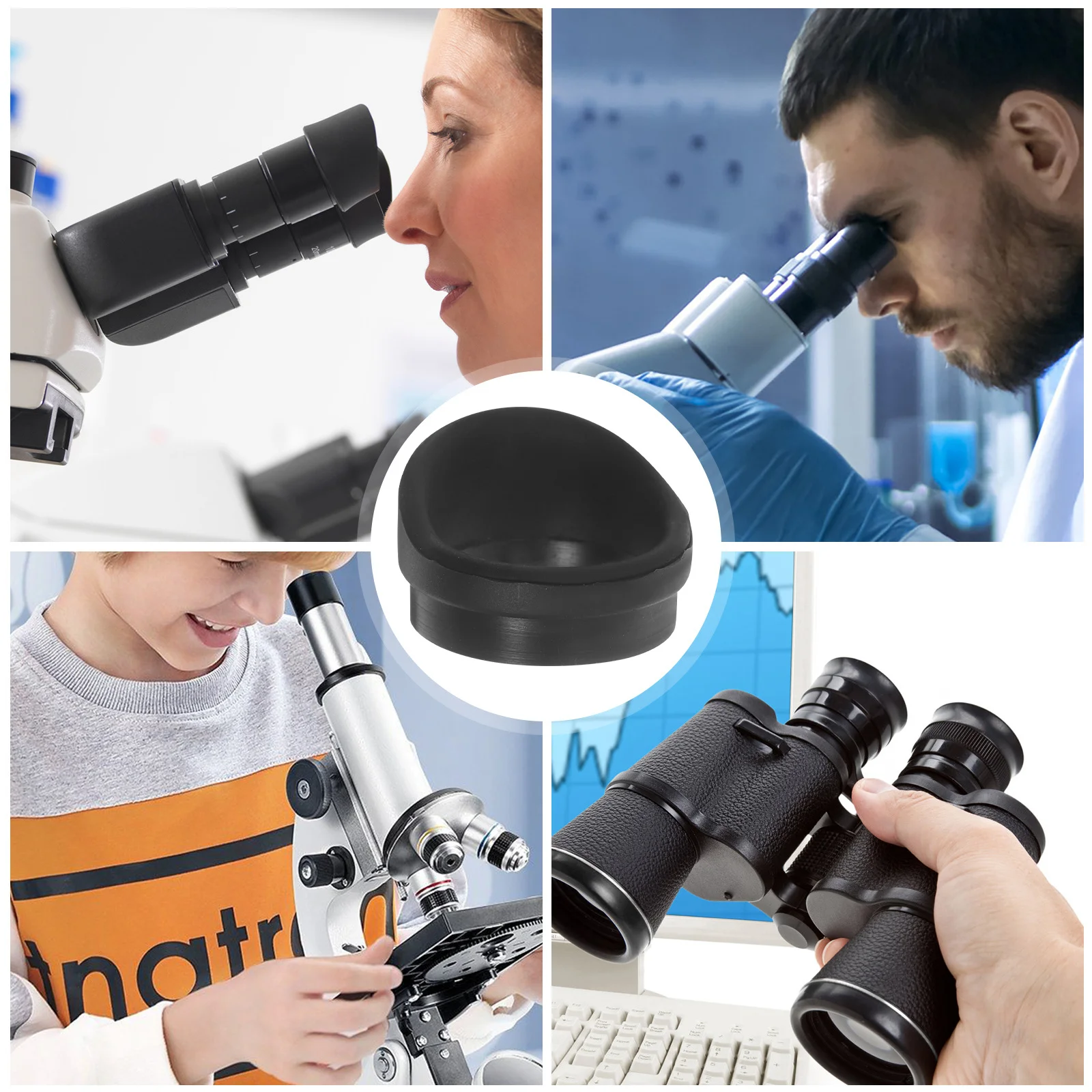 

2Pcs Microscope Eyepiece Shields Protective Covers Replacement Rubber Eyepiece Guards Portable Microscope Accessories Eye