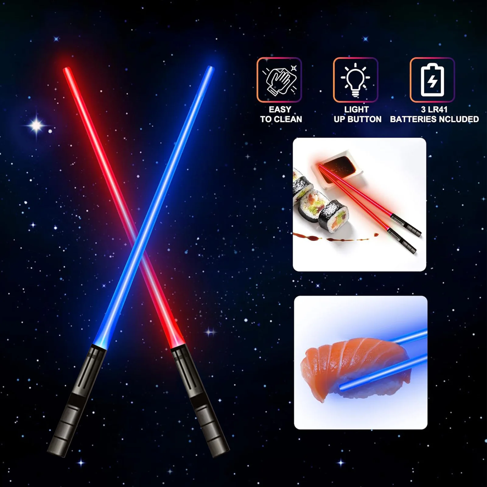 Lightsaber Chopsticks Light up Lightweight Party Supplies Lightup Chopstick for Clubs Birthday Festival Wedding Sporting Events