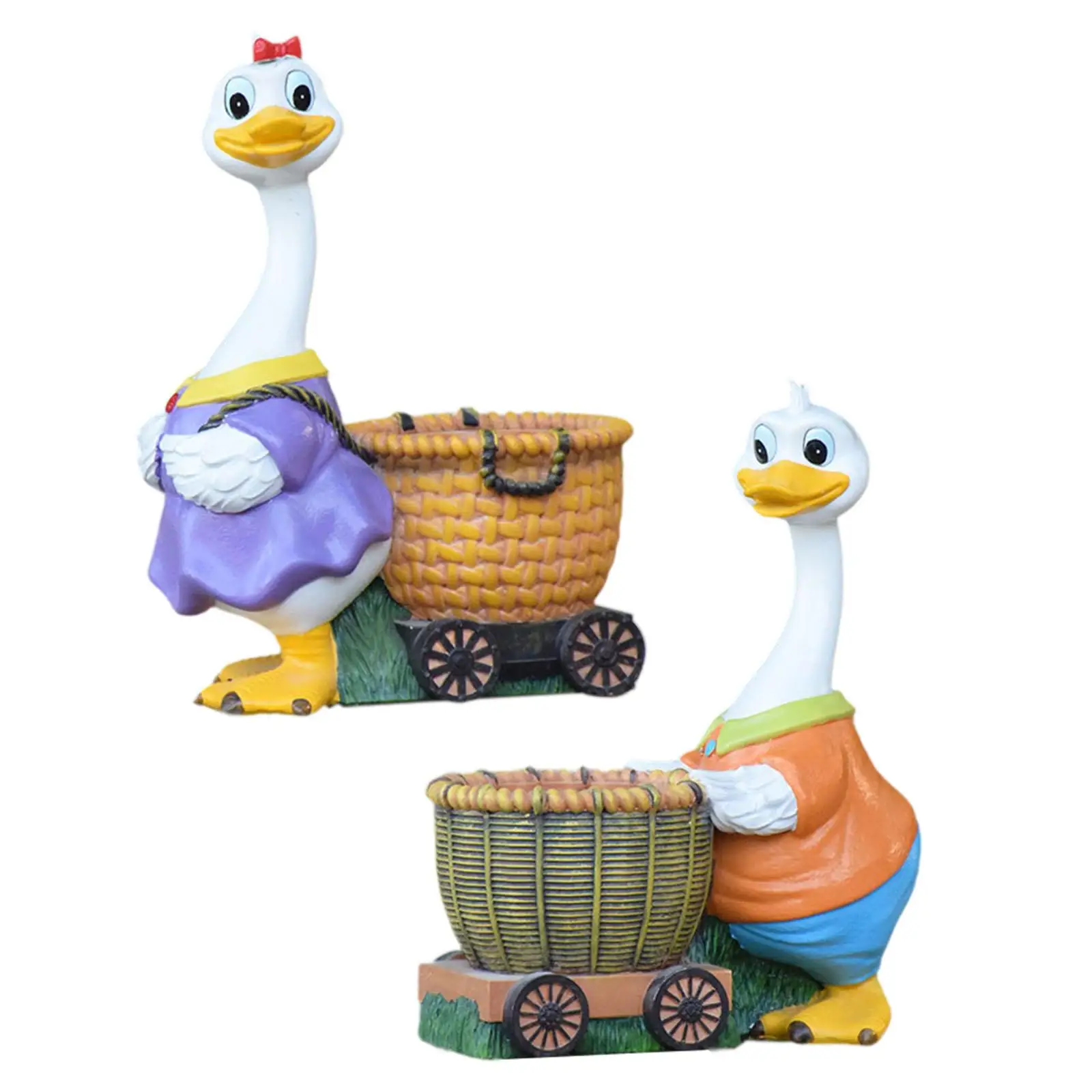 

Duck Statue Sturdy Decorative Wear Resistant Practical Creative Flower Pot Garden Decor for Lawn Porch Home Outside Balcony