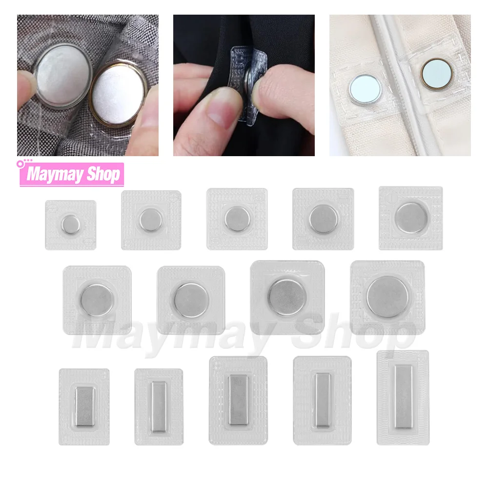 5Pairs PVC Invisible Hidden Metal Strong Magnetic Snaps Button Invisible Sew Magnetic Magnet Fastener For Handbag Clothing