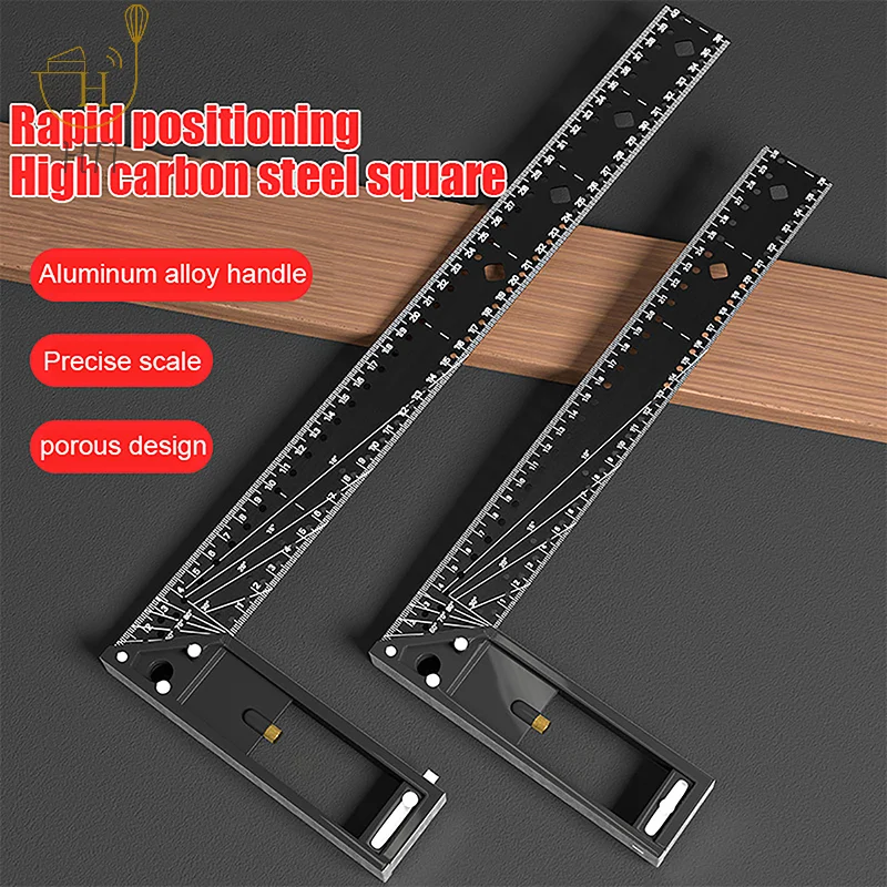 

Multifunctional Right Angle Ruler 90 °/45 ° High Precision Positioning Marking Thickened Angle Ruler Woodworking Special Tools