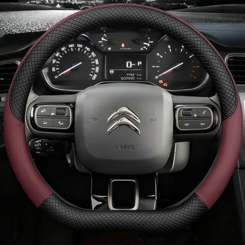 D Type Steering Wheel Cover For Citroen C3 II III 2009 - 2019 2020 C3 AIRCROSS 2017 2018 2019 2020 2021 Berlingo 3 C4 Picasso 2 view 2