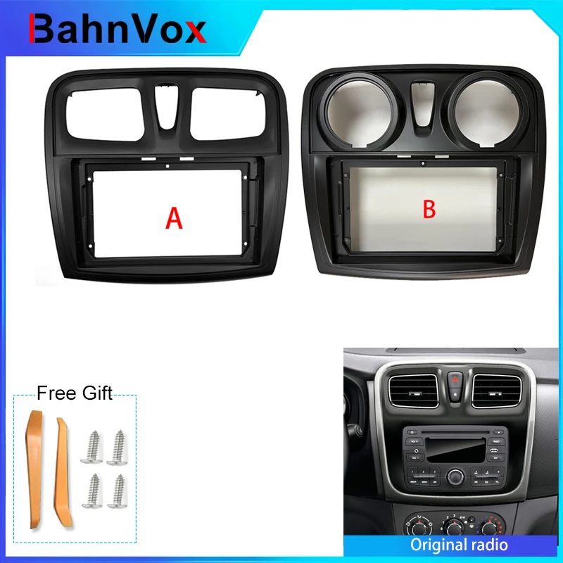 9 inch Android Car Radio frame for Renault Logan 2 2012 2019 Sandero 2 2014 2020 2din Stereo GPS Fascia bezel Panel Adapter