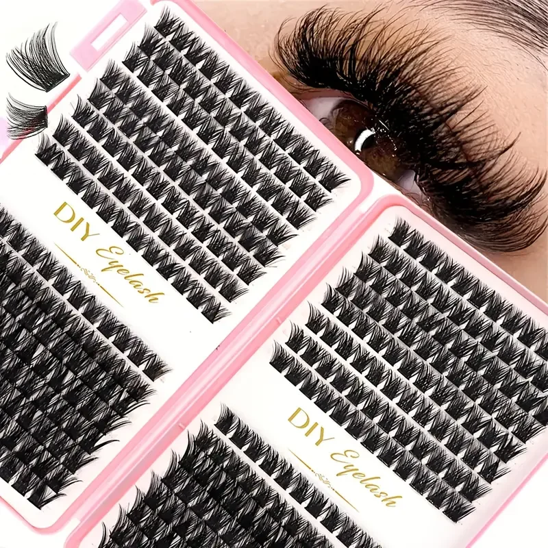 Eyelash Extension Kit - Individual Eyelash Sets, D-Curl, Multiple Lengths, Odorless, Easy to Apply for Home Makeup Books
