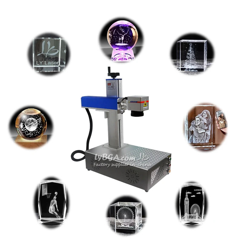 LY UV 5 واط 10 واط ثلاثية الأبعاد آلة الحفر بالليزر الداخلي سطح المكتب المحمولة المغلقة نوع للمواد الكريستال والزجاج الاكريليك