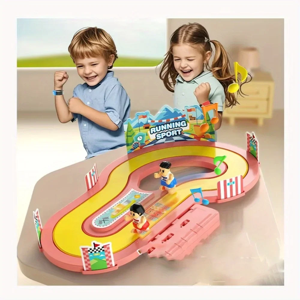 子供用スピードワイヤレスボディセンシング競争ランニングテーブルゲームおもちゃ、2人対戦シミュレーショントラックモーションおもちゃ