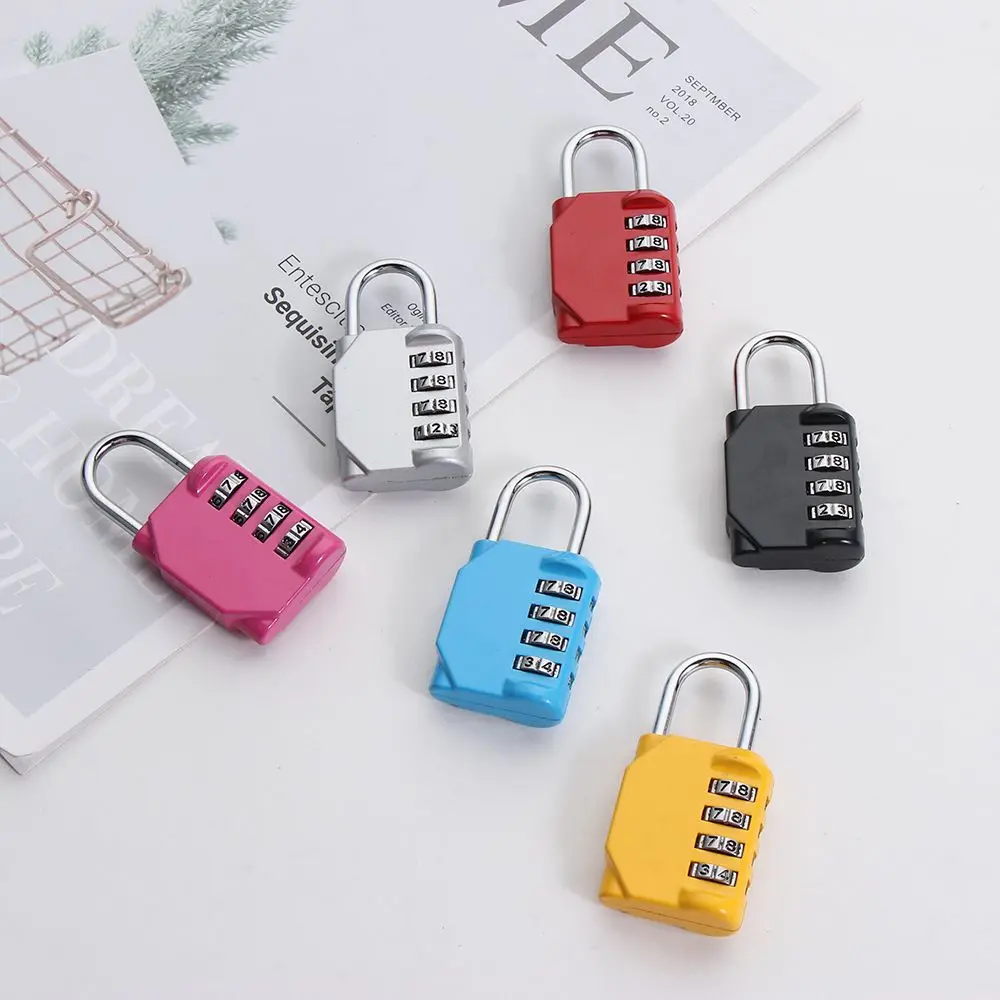 Security Metal Code Lock Resettable Travel Accessories Password Lock 4 Dial Digit Padlock