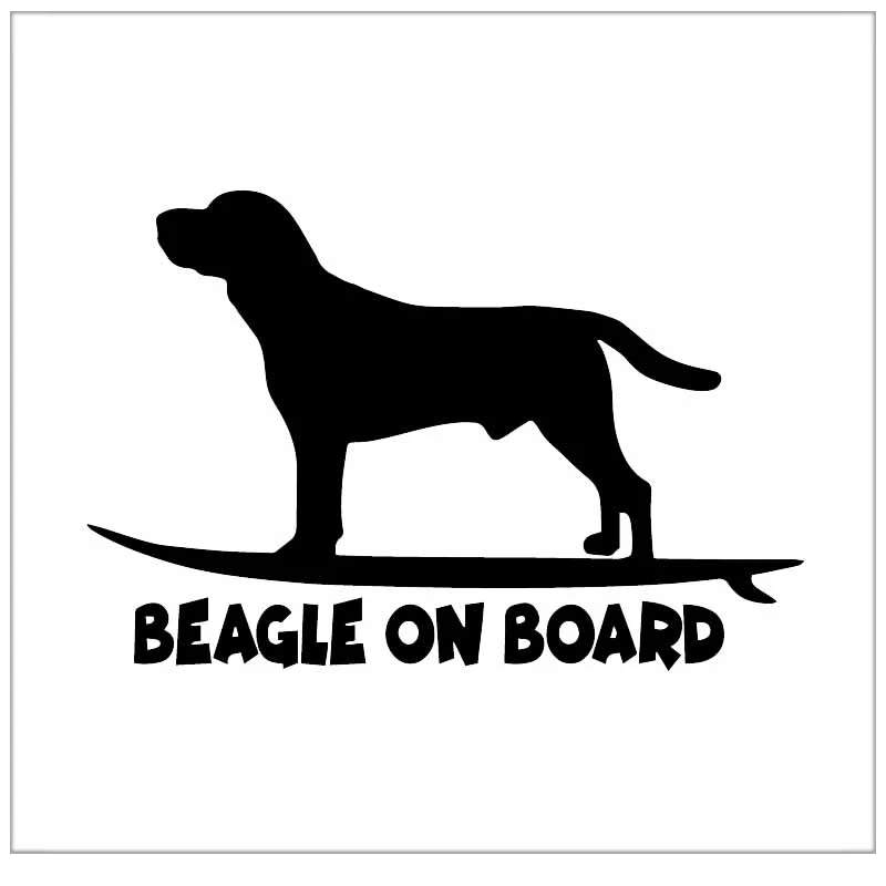 Black/Silver Beagle on Board Funny Dog Car Sticker Window Decor Vinyl Decal Decorative Accessories 15.7X10.5CM