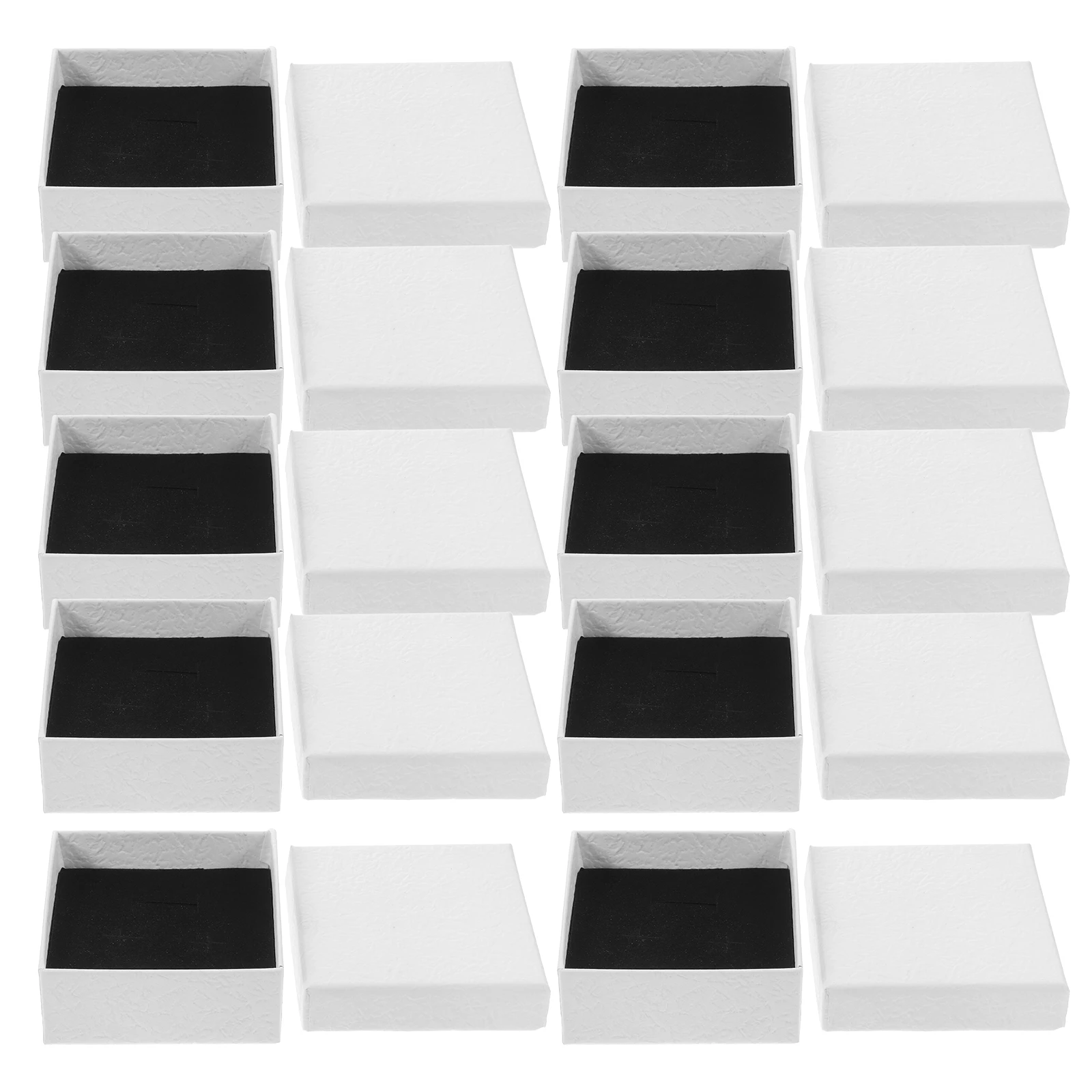 

12 Pcs White 7x7x3cm Jewelry Boxes for Necklaces Bracelets Rings Earrings Gift Small Storage Display Case Packaging Tool