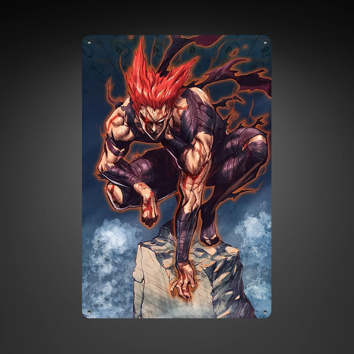 Metal Sign Plaque Featuring One Punch Manga, Perfect for Decorating Walls in Homes, Restaurants, Shops, Or Offices. Gift for Man