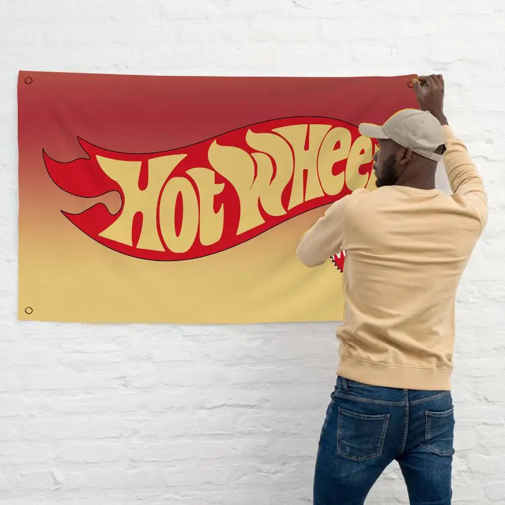 애니메이션 H-Hot W-Wheels 레트로 플래그 다중 선택 리빙 스튜디오 부스 인테리어 장식 배너