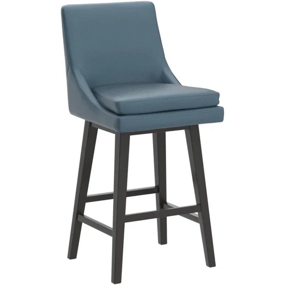 Bar Height Swivel Barstool with Back Set of 2, FSC Certified Upholstered Bar Stool, 30.7