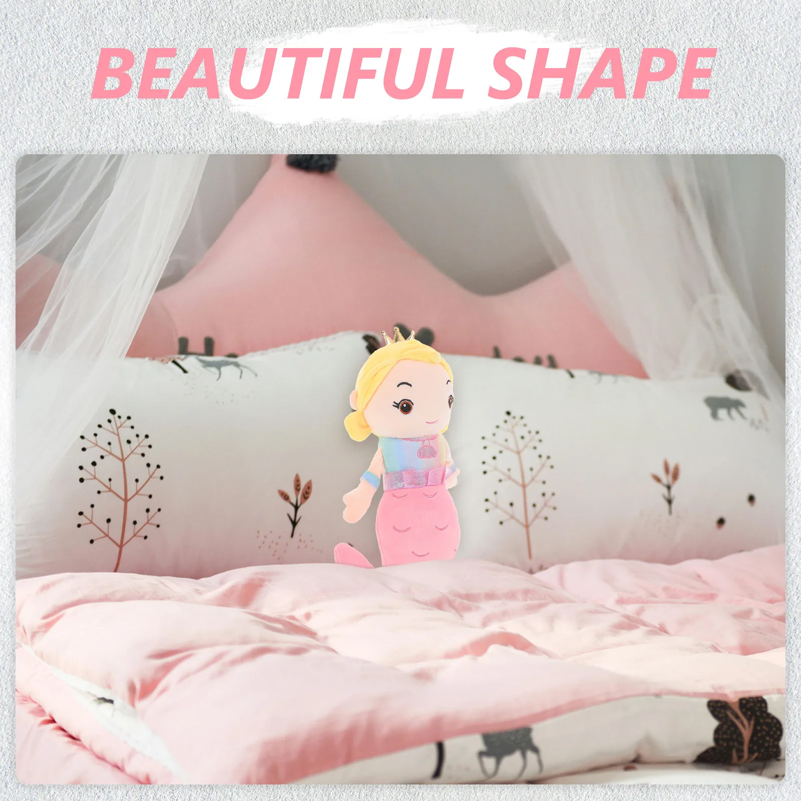 

Милая плюшевая фигурка русалки из высококачественного ПП-хлопка, легкая и удобная в руке, приносит радость, спокойствие и хорошее настроение в любое время.