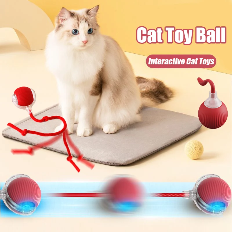 Interactive Cat Toys Ball Auto Electric Rolling Ball Toys for Cats/Kitty Smart Automatic Teaser USB Rechargeable Pet Products