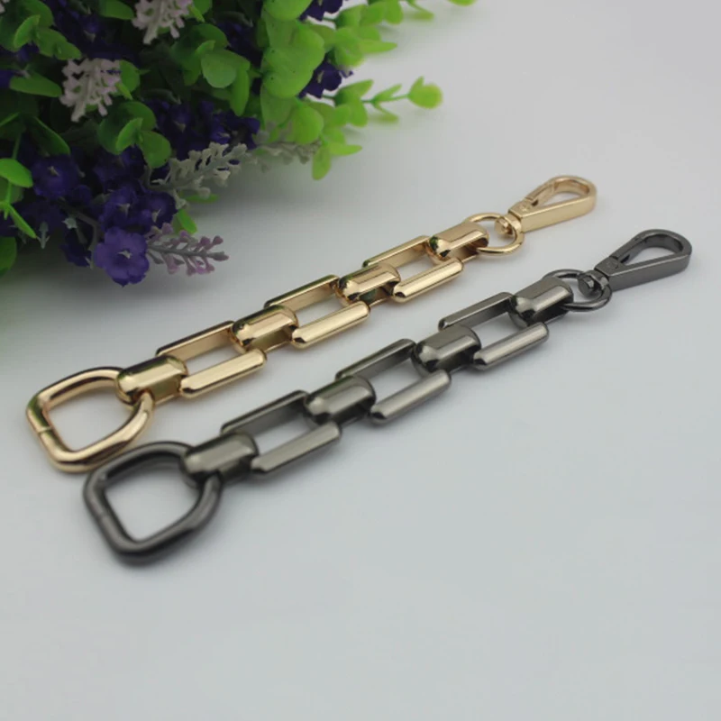 1 pc DIY Bag Chains Extension Chain Decorative Short Chain Belt Thick Smooth with D Buckle Gold Bag Chain 18cm Bag Accessories