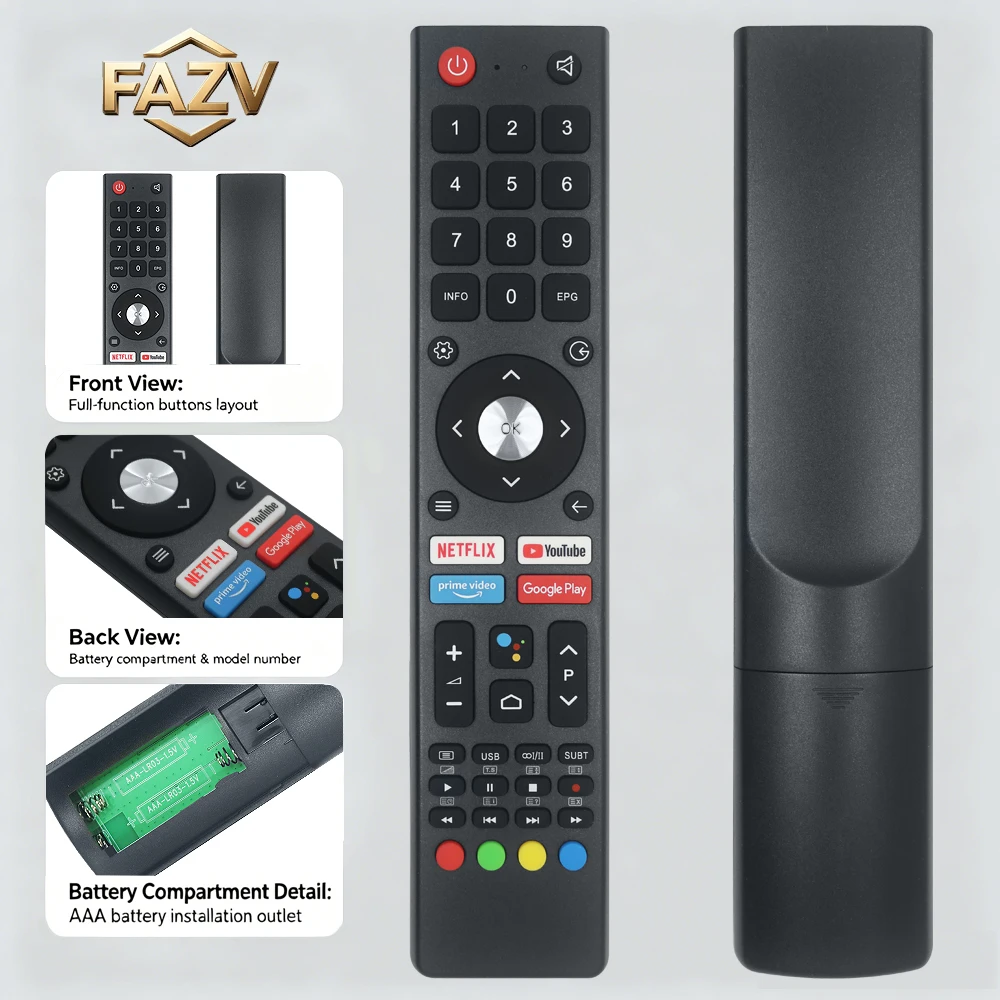 FAZV Voice Remote for CHIQ GCBLTV02ADBBT L40G7B U55H7A U58H7A U43H7A/AN/L/LX U50H7AN/N Smart TV