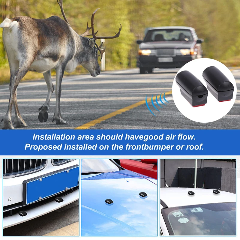 ABS Anti Collision Siren Deer Repeller Ultrasonic Wave Wild Animals Avoid Warnings Suitable For Most Cars Alert Equipment