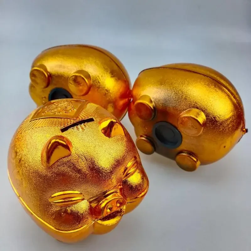 1/2Pcs 6in Vast Space Golden Piggy Bank Kid’s Plastic Money Pot Table Decor Fortune Drawing Marriage Adornment