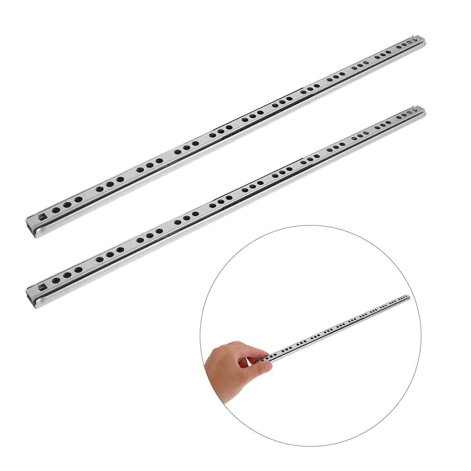 

4Pairs Metal Drawer Slides 16 Inch Full Extension Silent Damping Rails Precision Bearing Cabinet Shelf Tracks for Home Office