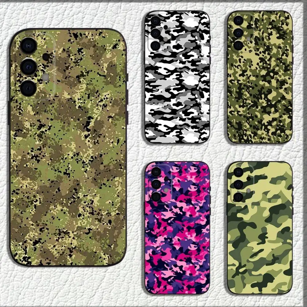 

M-Military Army Camouflage Phone Case For Samsung Galaxy A73,72,71,A52,51,40,41,A22,A32,31,A13,12,Note20 Soft Black Shell