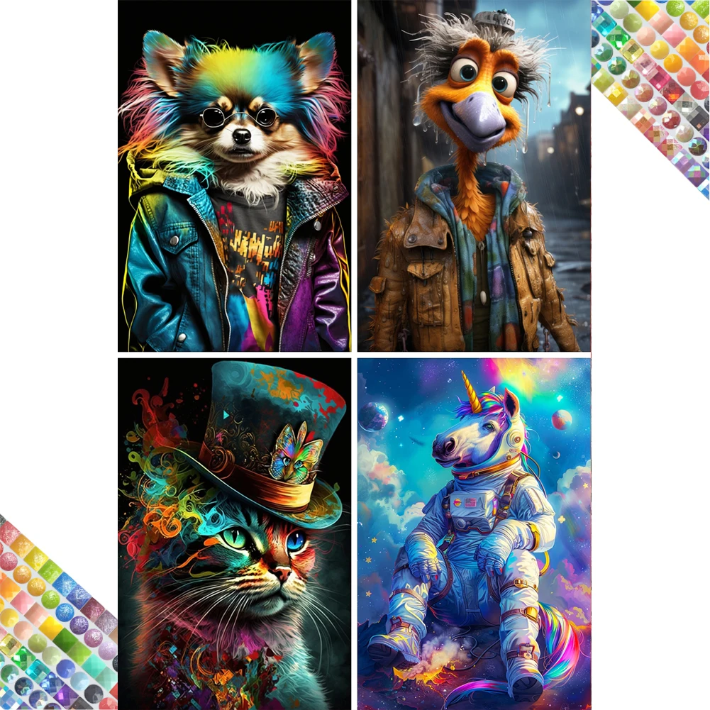 

HTC Fantasy животное алмазная живопись новые новинки 2025 Алмазная мозаика высокое качество полная смола 270–350 цветов PainterBox