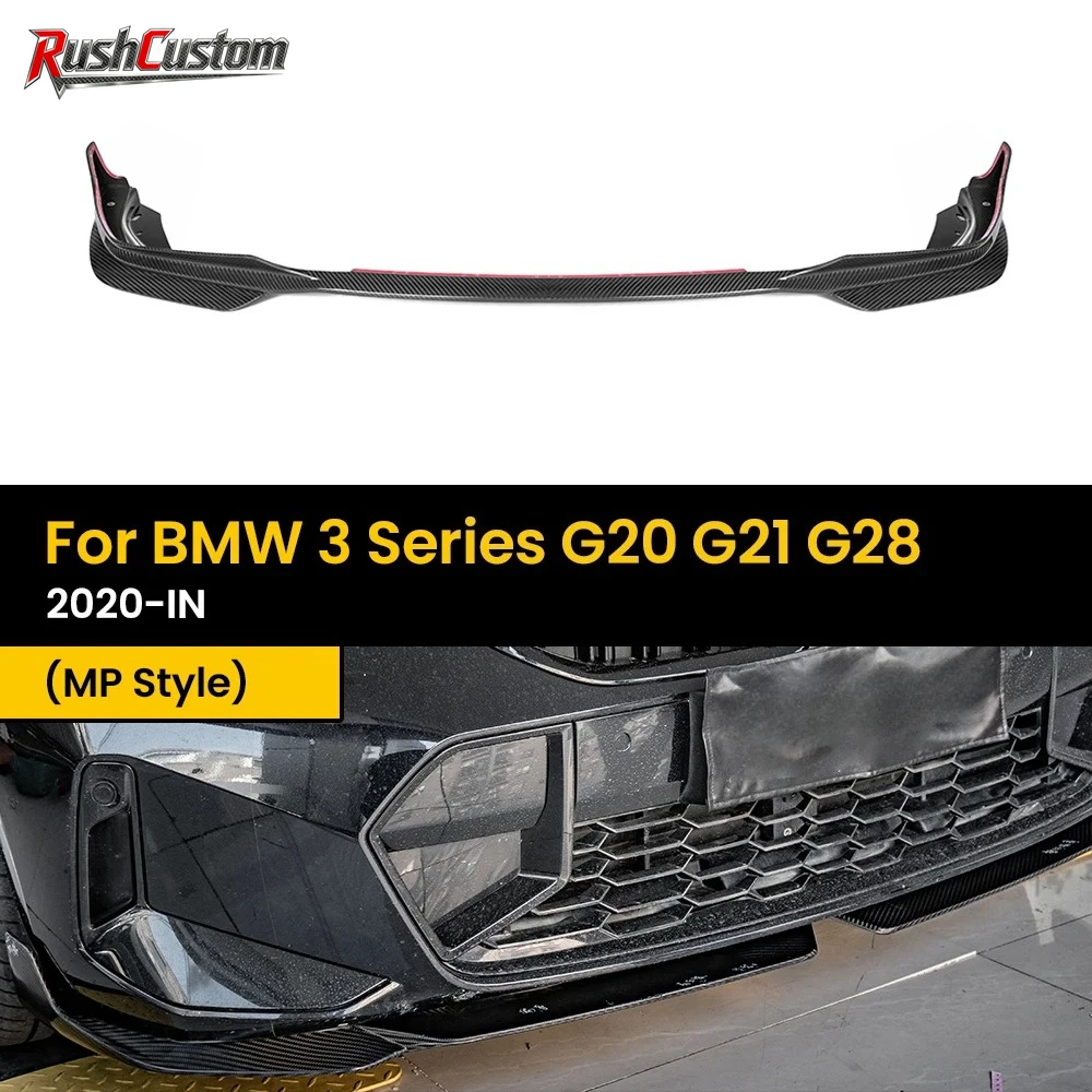 

Real Dry Carbon Fiber Front Diffuser Bumper Lip for BMW 3 Series G20 G21 G28 MP Style 2020-IN 5Pcs/Set