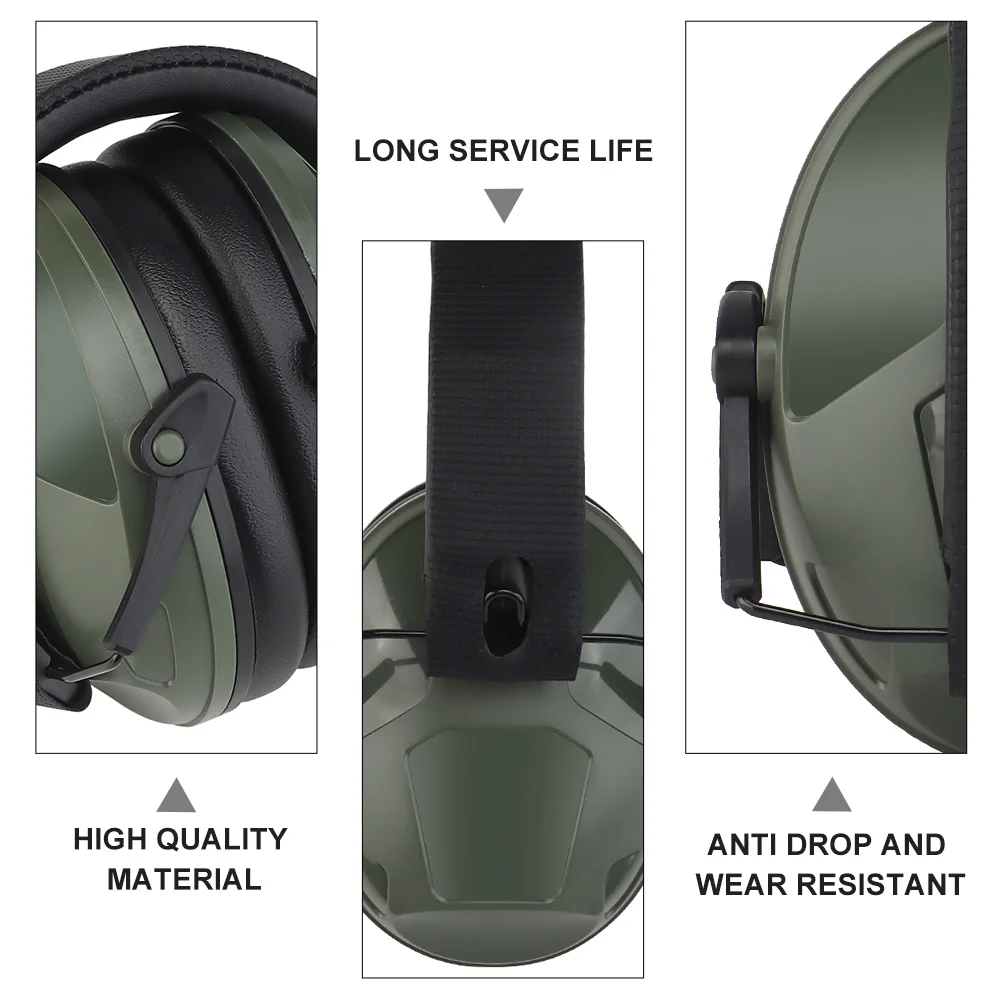 

Noise Reduction Headset Nylon Abs Material Anti-Drop Wear-Resistant Foldable For Outdoor Hunting Shooting Construction