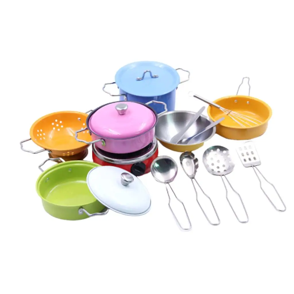 

17pcs Color Toys for Children Play Kitchen Utensils Kitchen Pots