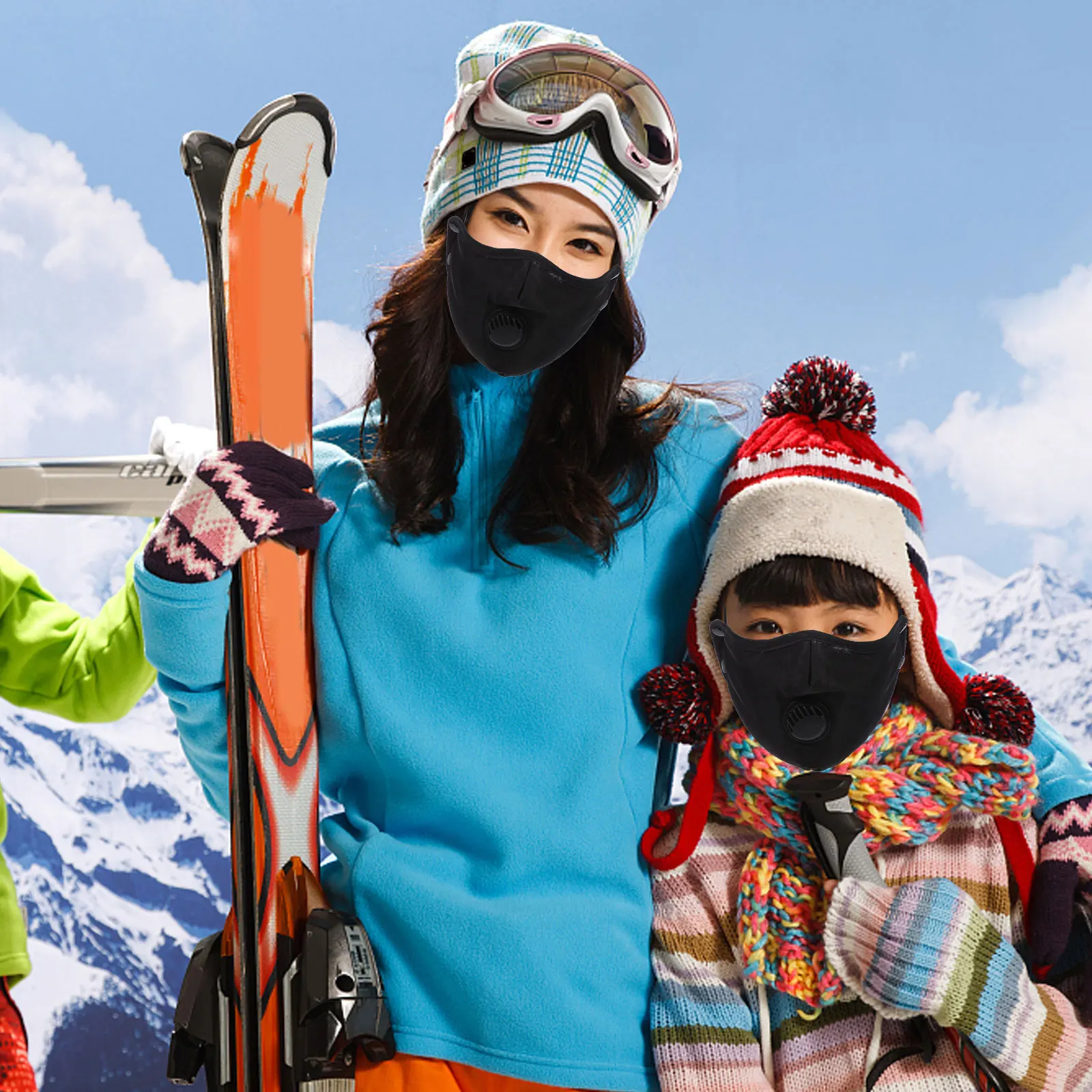 

Mask Windproof and Thermal Head Hat Suit Snow Hats Jacket with Outdoor Riding Women's