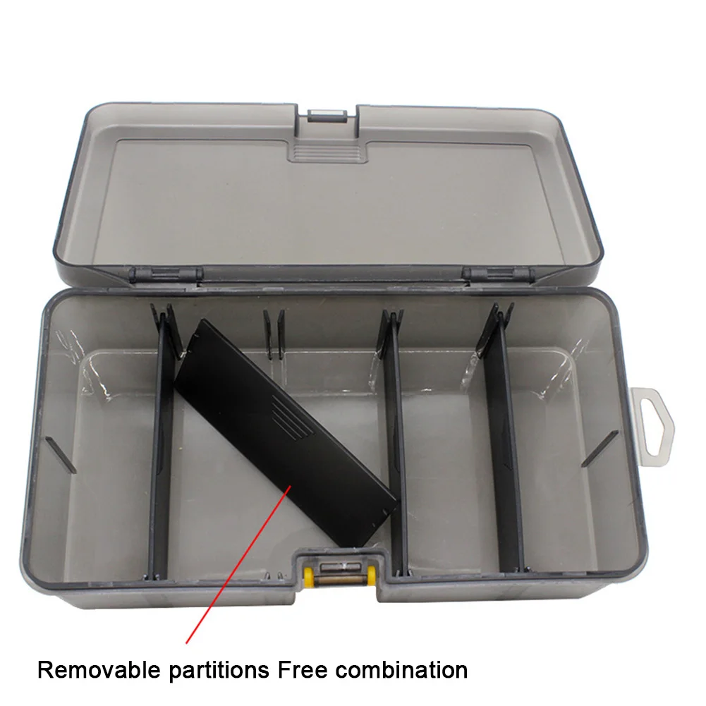 

Double Layer Fishing Lure Box Waterproof Plastic Bait Storage Box with Adjustable Dividers Lures Hook Minnow Bait Storage Case