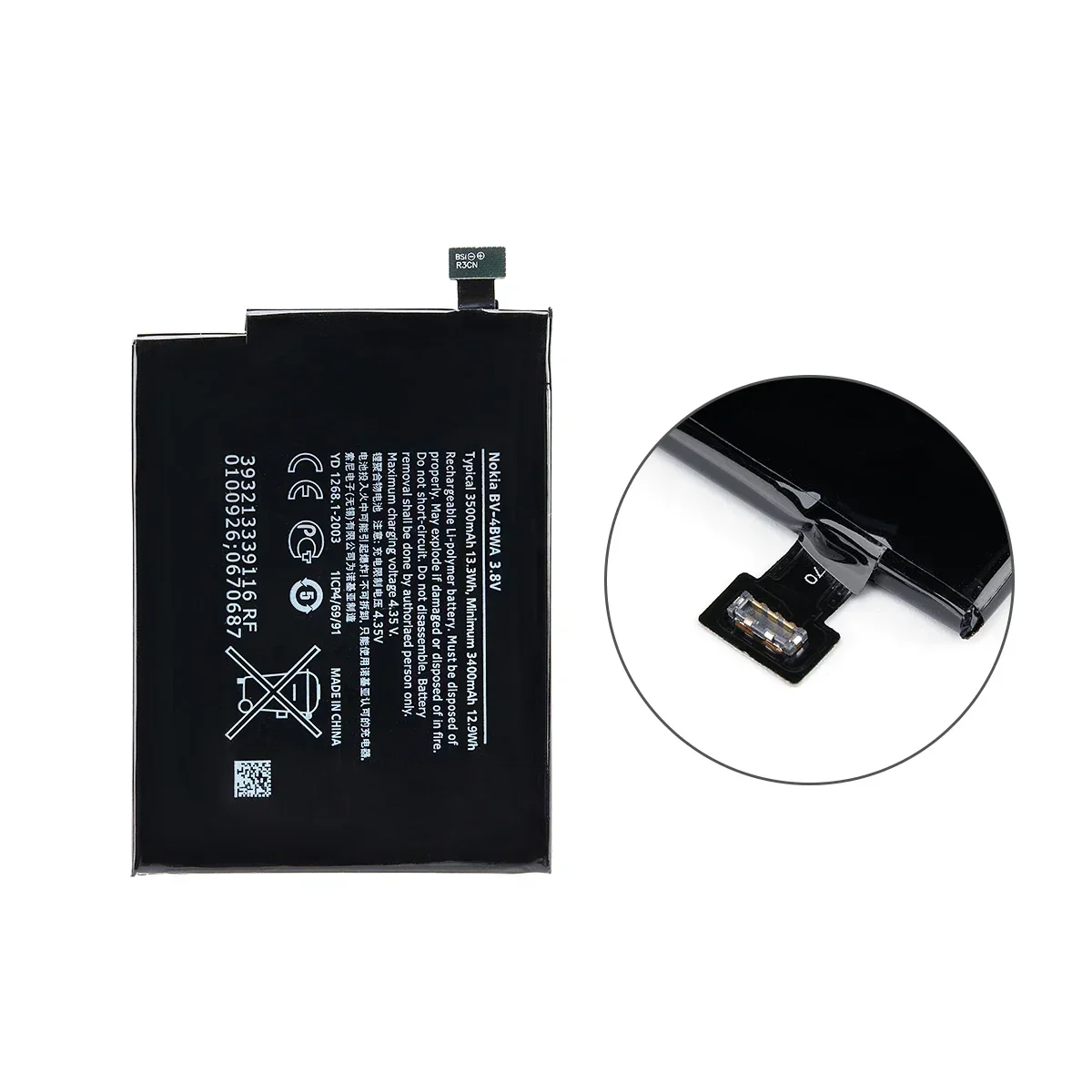 Original BV-4BWA 3400mAh Replacement Battery For Nokia Lumia 1320 Built-in BV4BWA /BV 4BWA  Li-Polymer Batteries + Free Tools