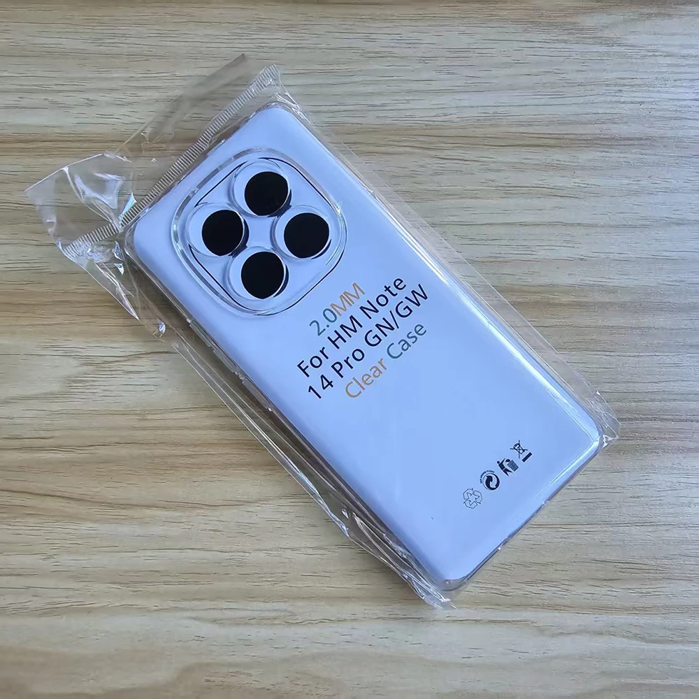 Für Xiaomi Redmi Note 14 Pro Hülle 2,0 mm dicke Linse schützende klare Abdeckung Redmi Note 14 Pro Silikon transparente Hülle