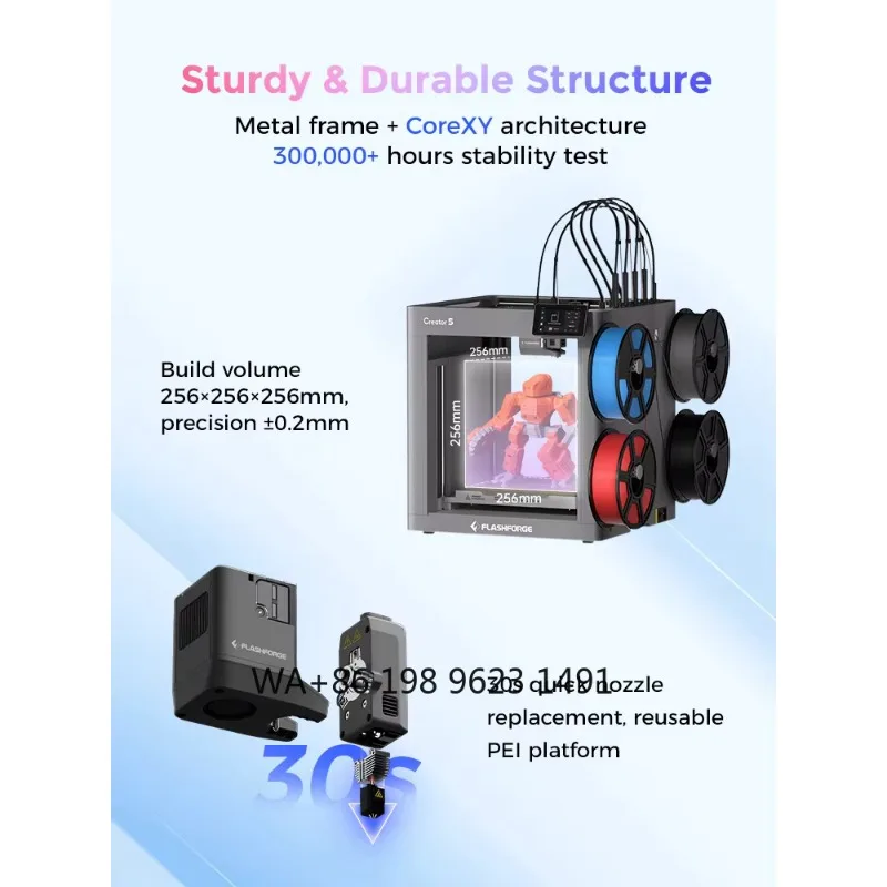 

4-Toolheads Multi-Color Printer Zero Purge Waste 600mm/s High-Speed Multi-Material Printing