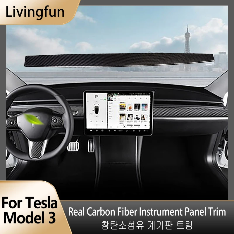 

For Tesla Model 3 console trimming dry carbon real carbon fiber interior car modification tesla model 3 2022 Accessories