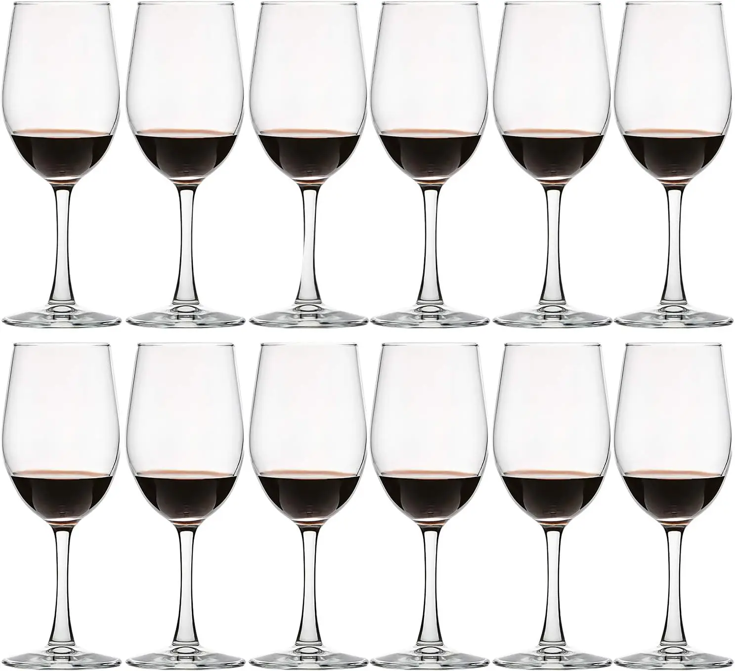 

12 Ounce - Set of 12, Classic Durable Red/White Wine Glasses For Party