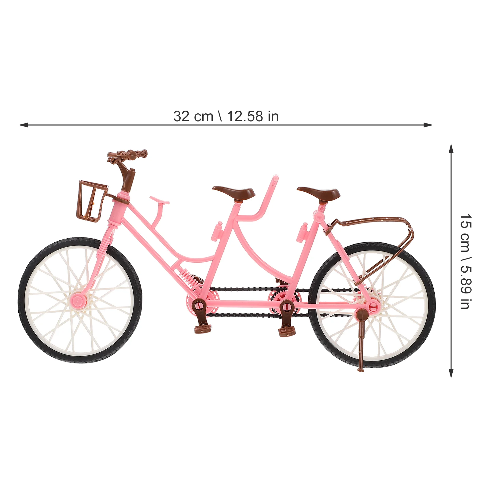 3 Pcs Bikes Two-seater Bicycle Figurine Decor Desktop Mini Accessory Kids Toy Pink Model Miniature Simulation Child