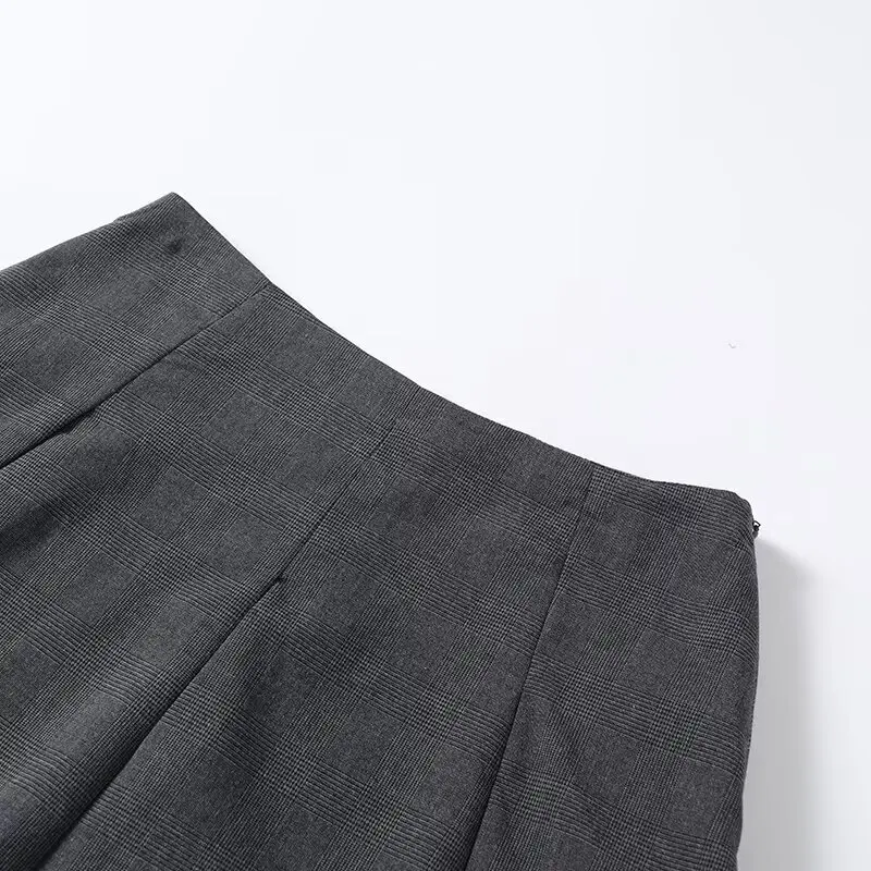 Casual Women's  Skirt High Waist Pleated Splicing Design Versatile Winter New Arrival Ci Commute A-Line Skirt