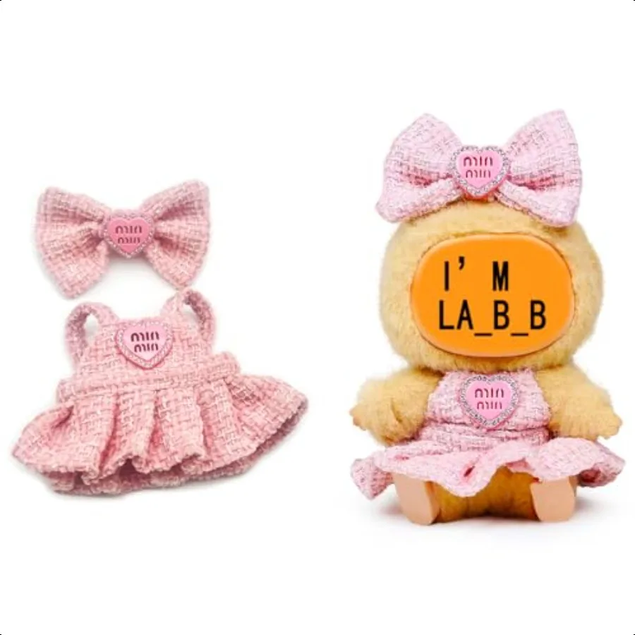 

Декоративный Dr for LABUBU подходит для кукол Labubu 5,916,7 дюйма, роскошный шикарный стильный набор, элитные модные аксессуары, дизайн розового сердца с R