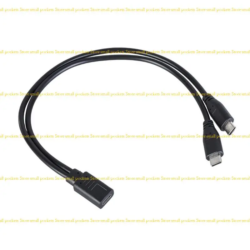 

R1WD Double Type C Charging Cable Two Devices Simultaneously with Single Type C Port for Smartphones and Tablets
