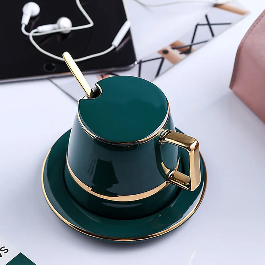 

Ceramic Coffee Mug Set Beautiful Elegant Design Suitable Hot Cold Beverages Home Ceramic Coffee Cup Exquisite Saucer Cup