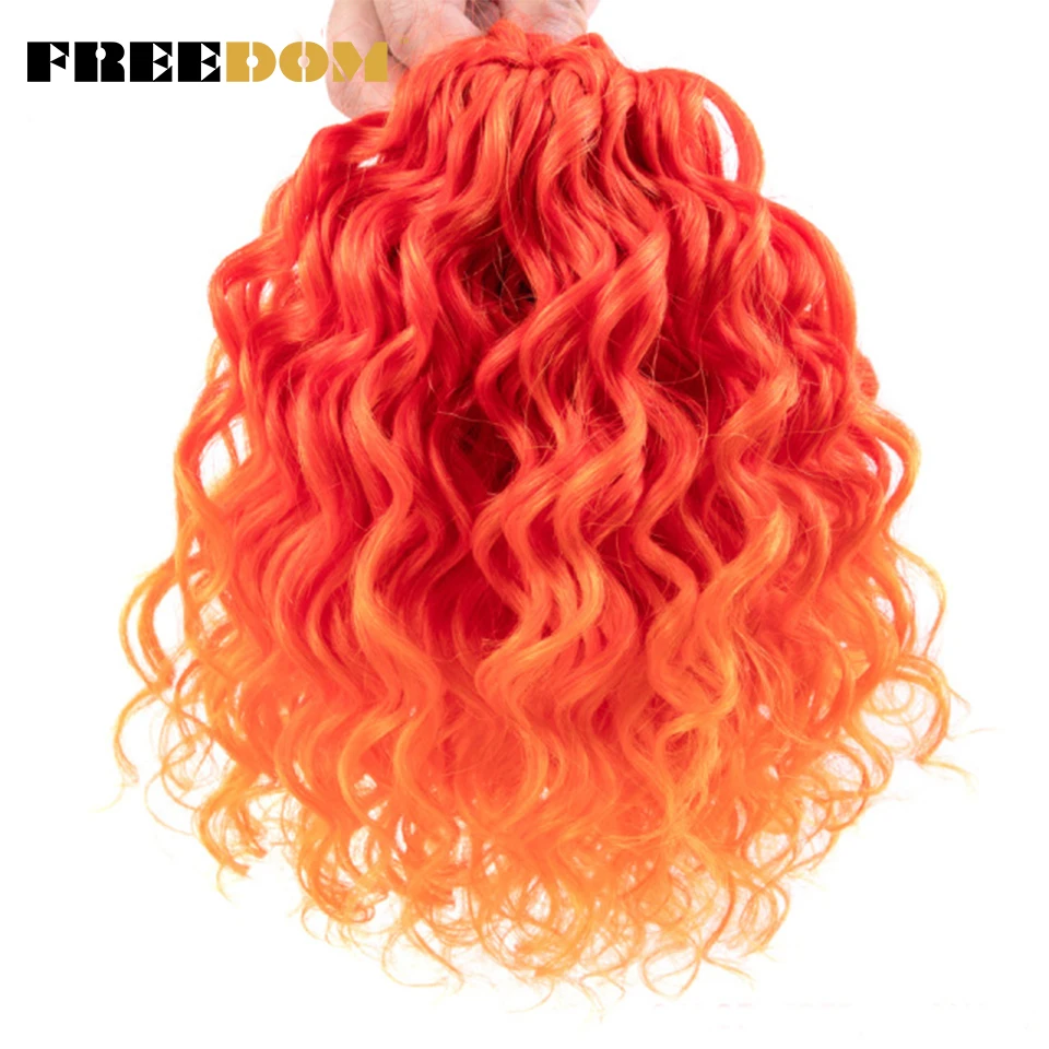 FREEDOM 10 Zoll Synthetische Tiefwellige Twist-Häkelzöpfe Haarverlängerungen Ombre Afro Lockige Flechtfrisur Hochtemperaturfaser – Detail 9