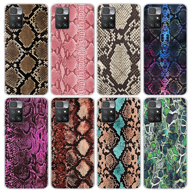 Pink Snake Skin Printing Drawing Phone Case for Xiaomi Redmi 12C 12 10A 10C 10X 10 9A 9C 9T 9 8A 8 7A 7 6A 6 Pro K70 K60 K40 K20