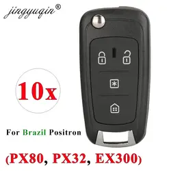 Jingyuqin 10 szt. Obudowa kluczyka samochodowego do brazylijskiego pozytronu Flex PX80 podwójny Alarm 293 PX32 EX300 330 360 AKBPS109 AKBPCP090 akbpp117at