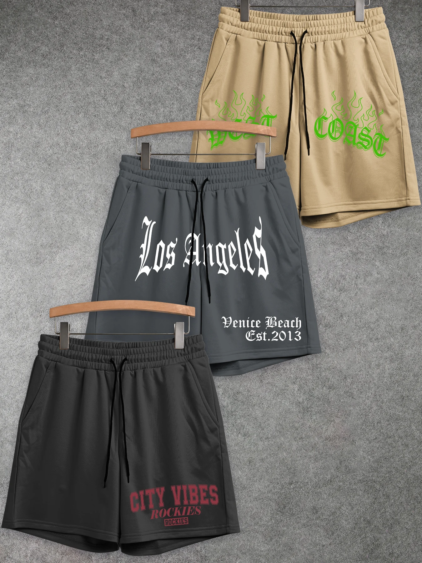 

3 Pcs Men's Letter Pattern Shorts Casual Shorts Comfortable Lightweight for Summer Outdoor Activities and Streetwear Y2K