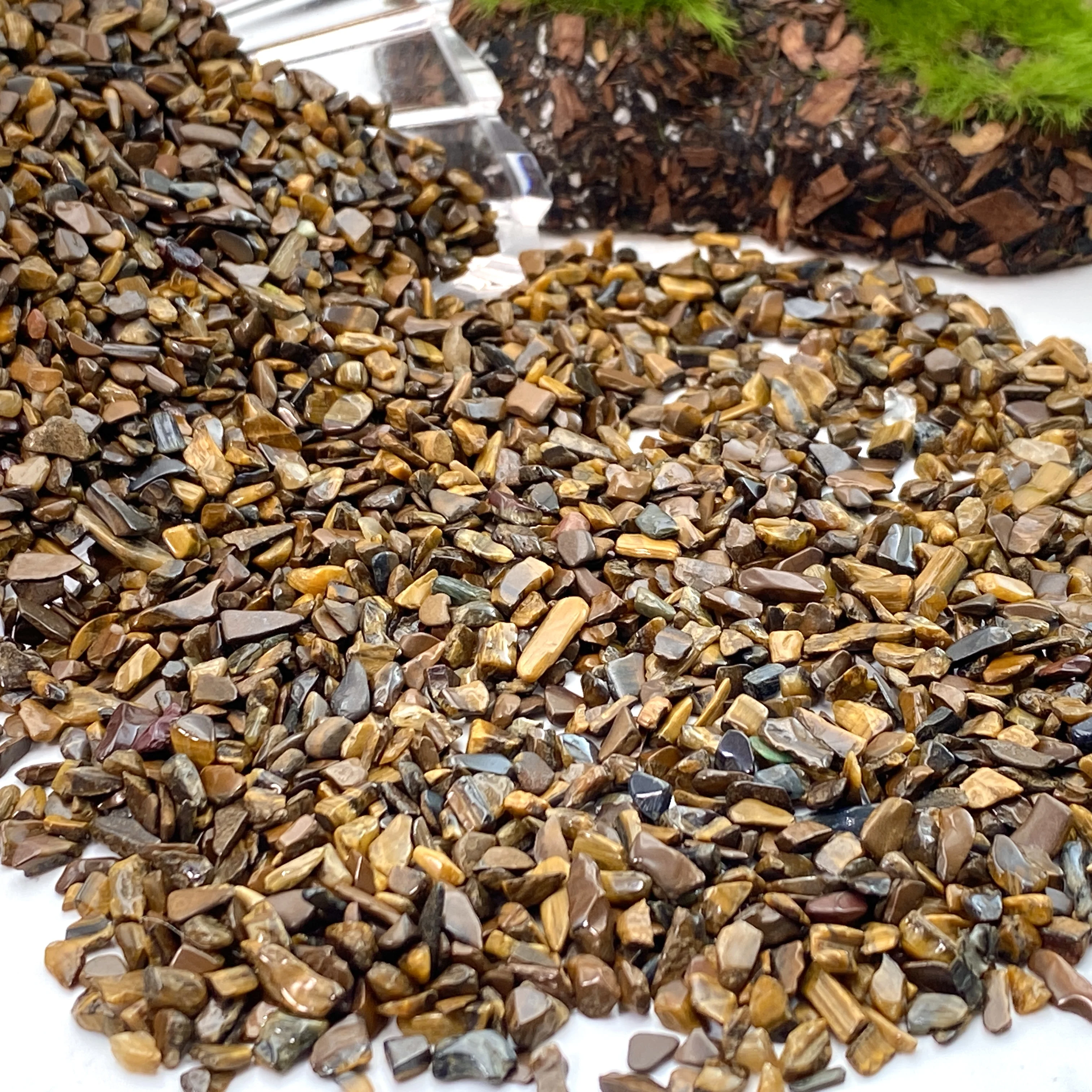 50 جرام/100 جرام/الحقيبة الحجر الطبيعي مادة عين النمر كريستال الحصى حجر رقائق خام المعادن الريكي عينة الأحجار الكريمة حوض السمك ديكور