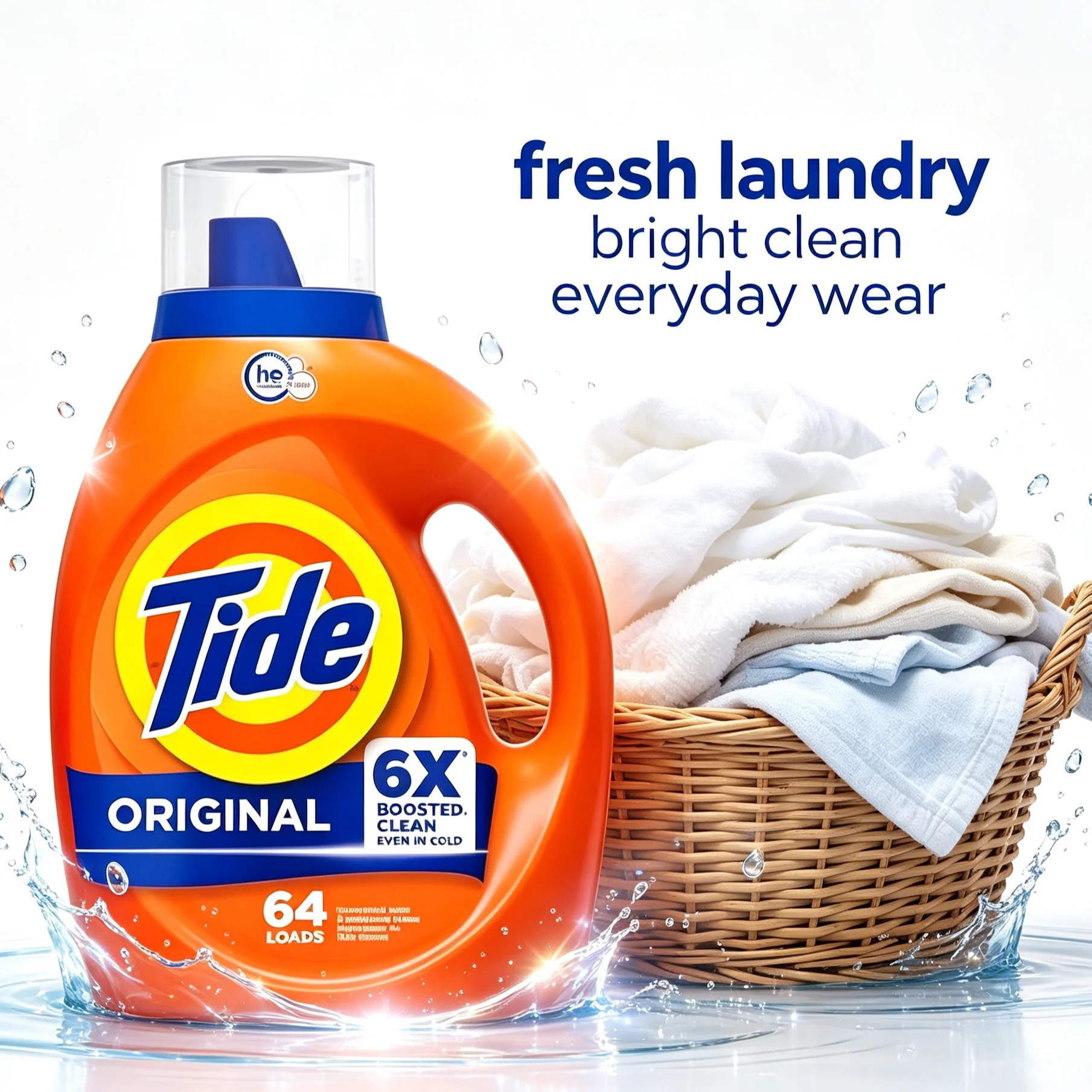 Laundry Detergent Liquid, Original Scent, 64 Loads, 80 FL OZ, Works on 100% of Common Stains, Laundry Soap, Liquid Laundry Deter