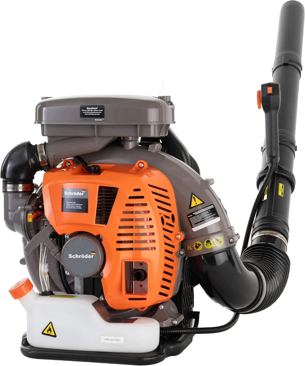 Backpack Blower  Gas Leaf Blower  SR-6400L  3.7 HP Engine  5 Year Warranty