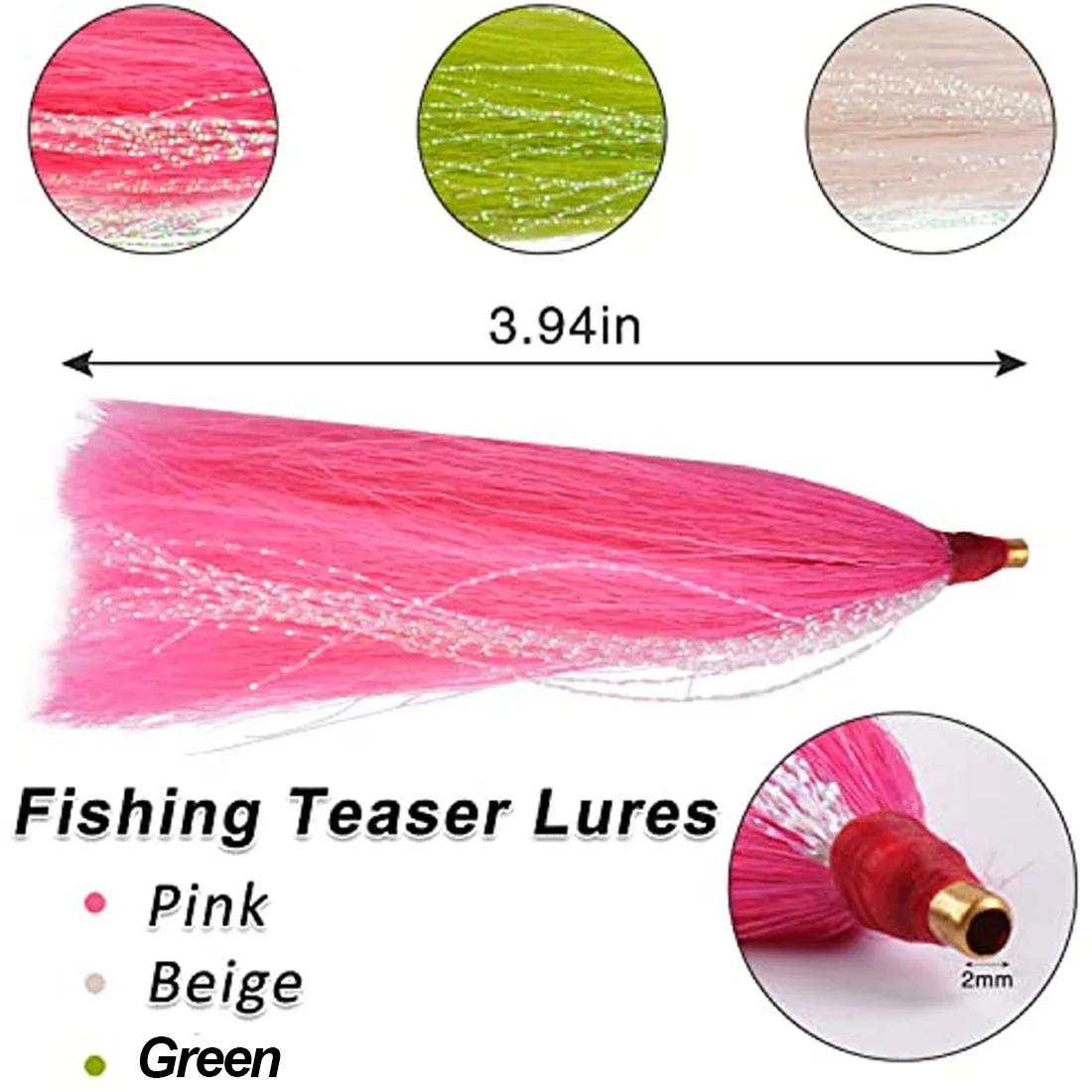 20/45/60/80PCS Bucktail Teaser jig Flash line Fishing Lure Mylar Fishing Bass lure accessories Artificial bait fishing tackle